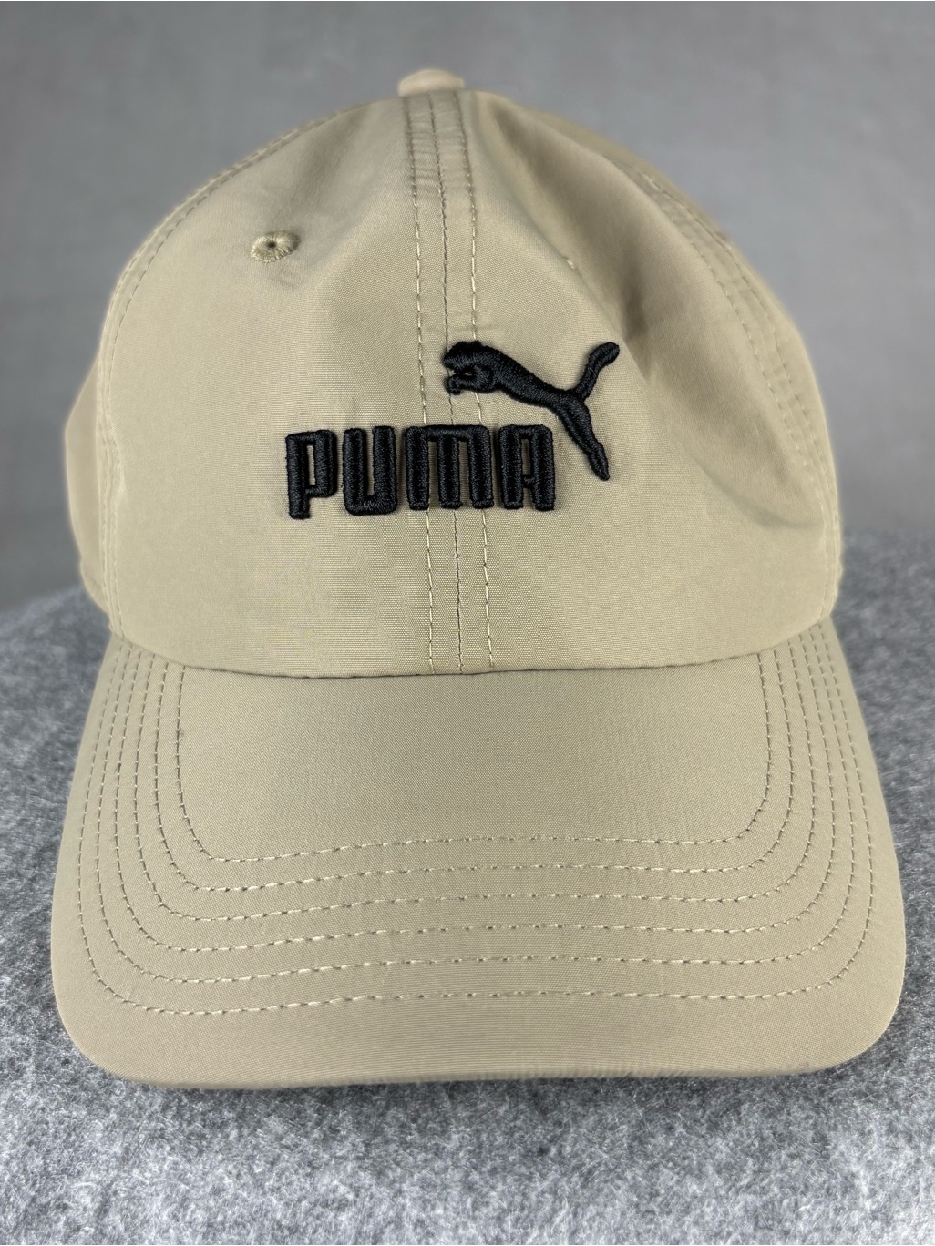 Puma Beige Adjustable Strapback Dad Hat Embroidered Logo Cap